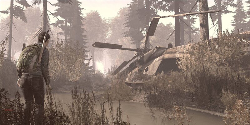 Person Near Crashed Helicopter