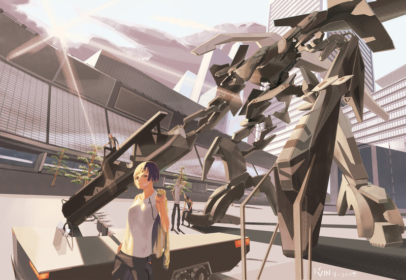 Person Near Giant Robot