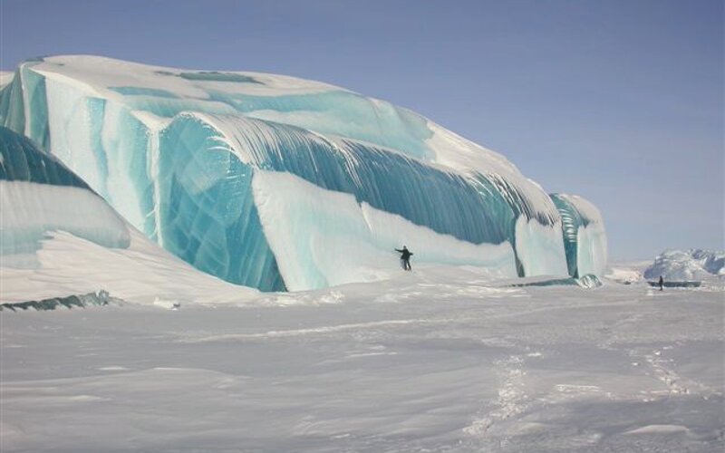 Person Near Ice Formation — White, Cold