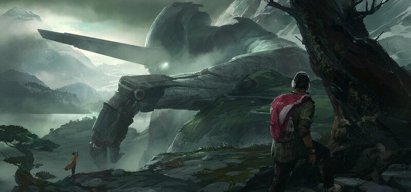 Person observing a crashed ship