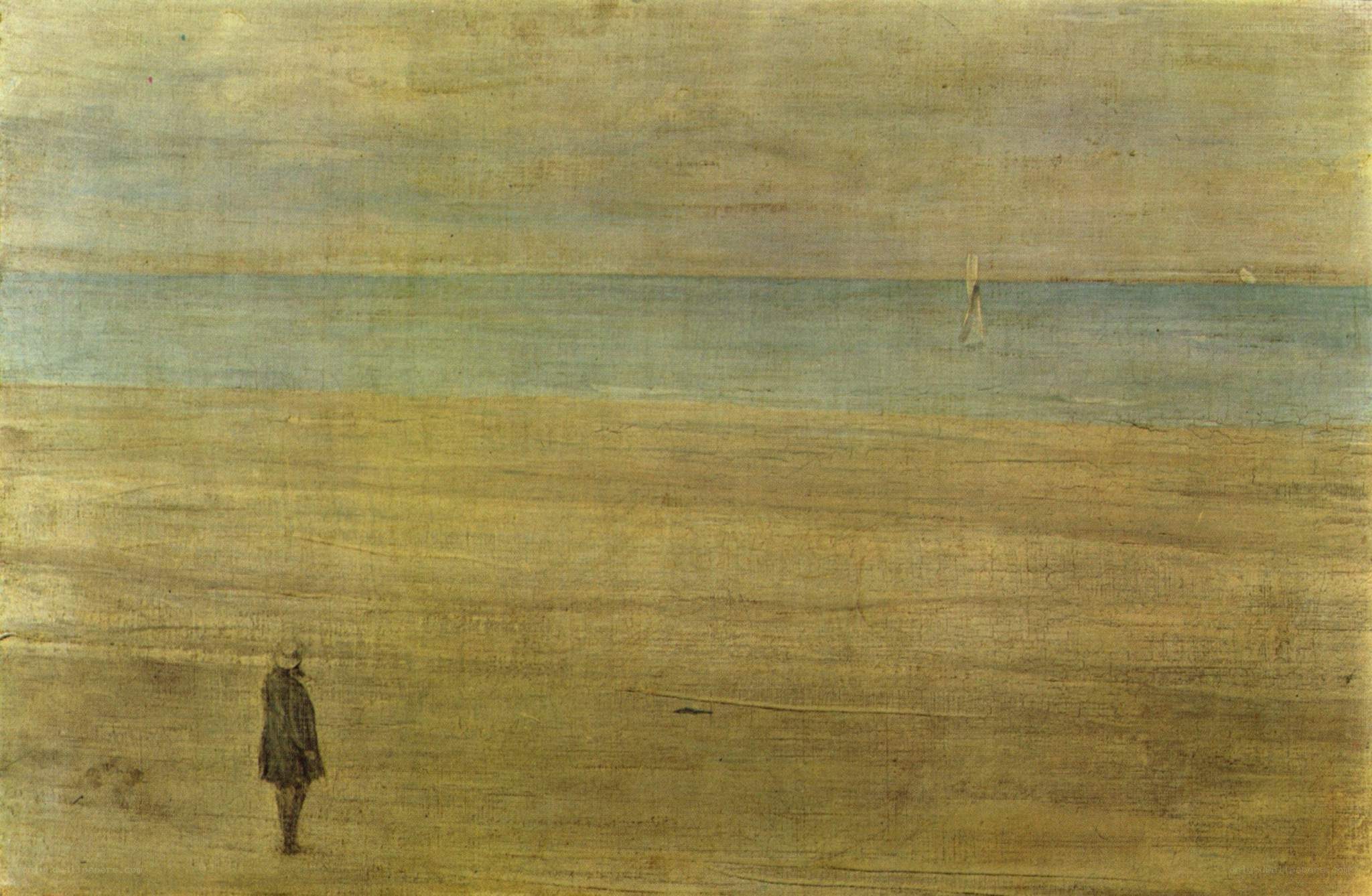 Person on a beach at dusk