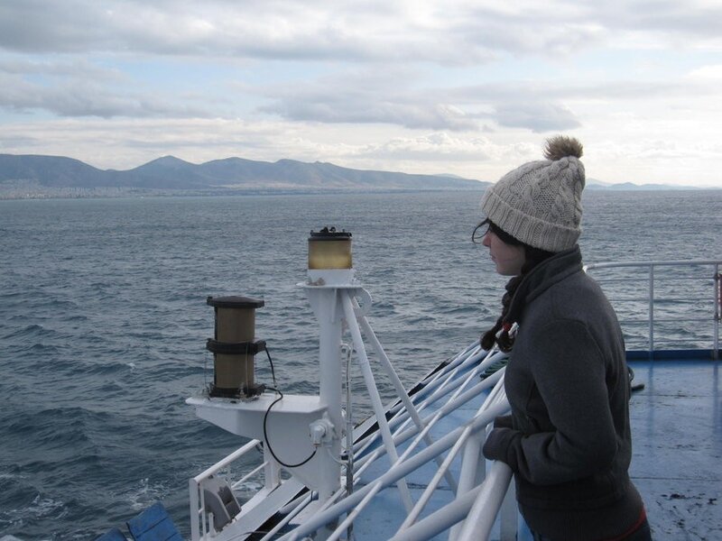 Person on a boat deck