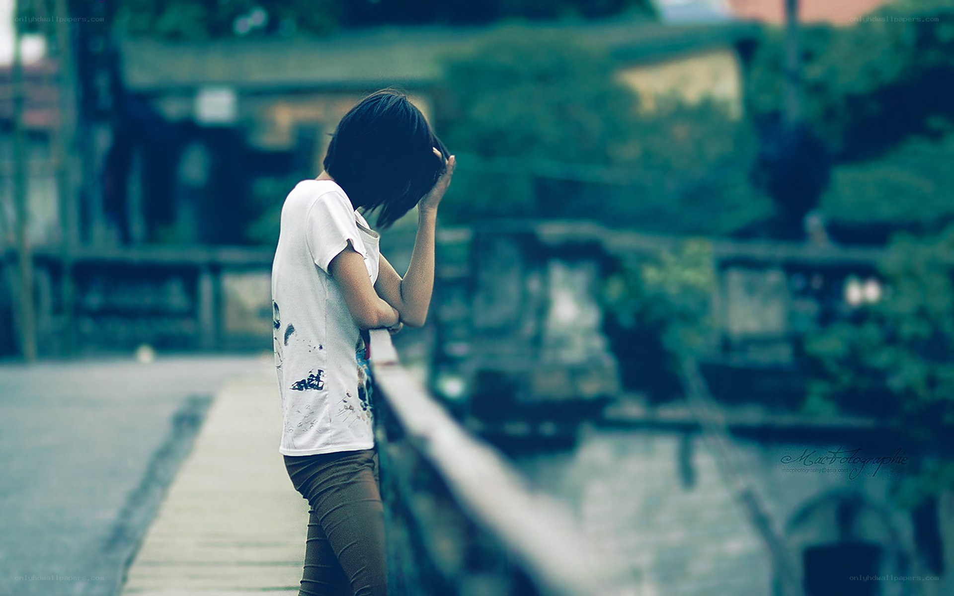 person on a bridge