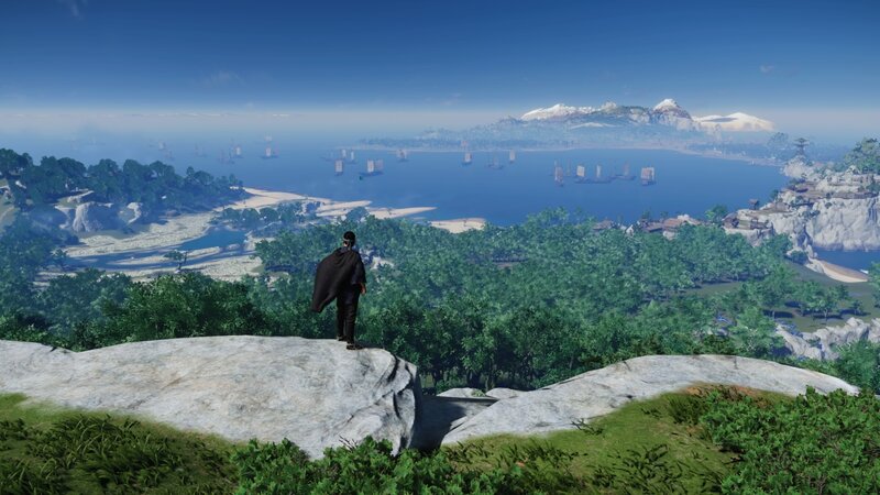 Person on a Cliff — Blue, Serene