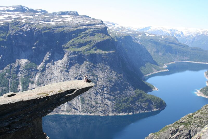 person on a cliff edge