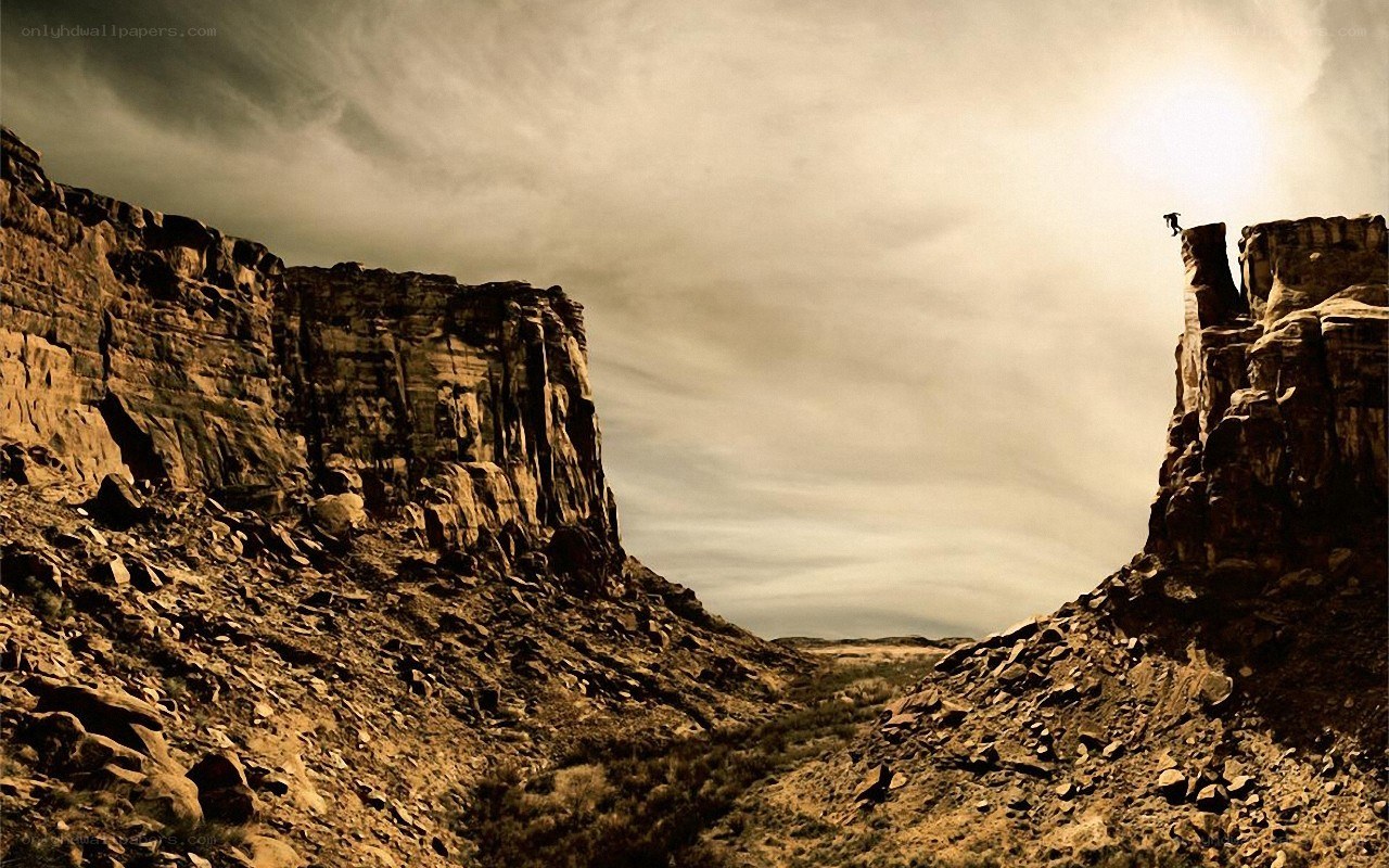 Person on a cliff edge