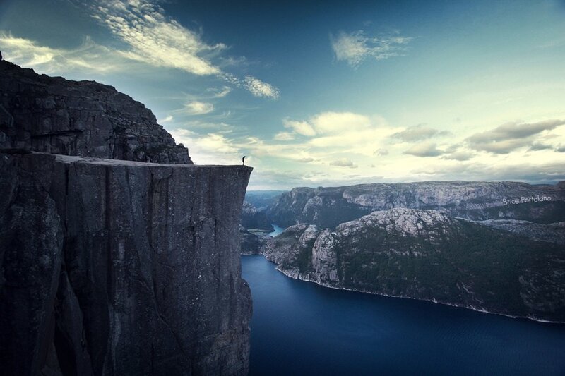 Person on a cliff edge