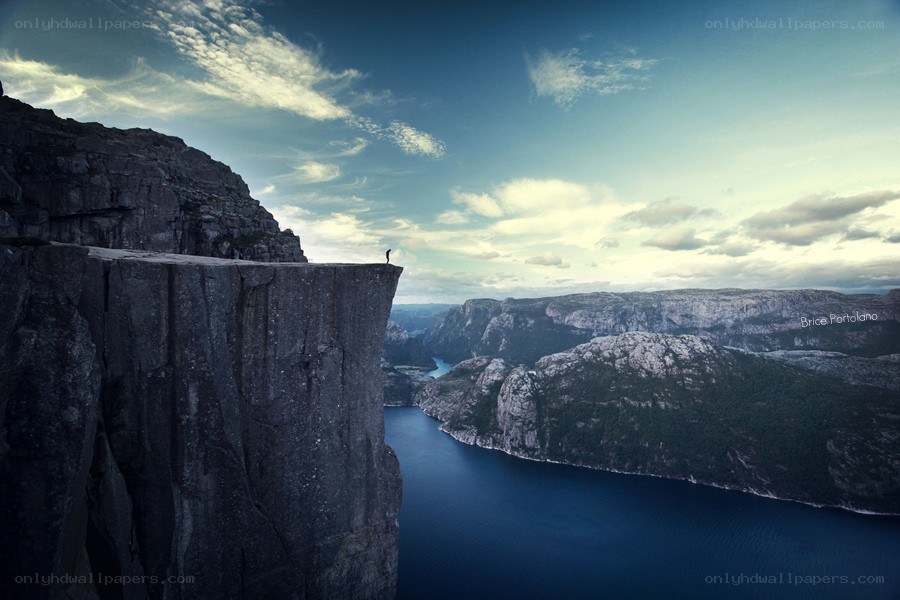 Person on a cliff edge