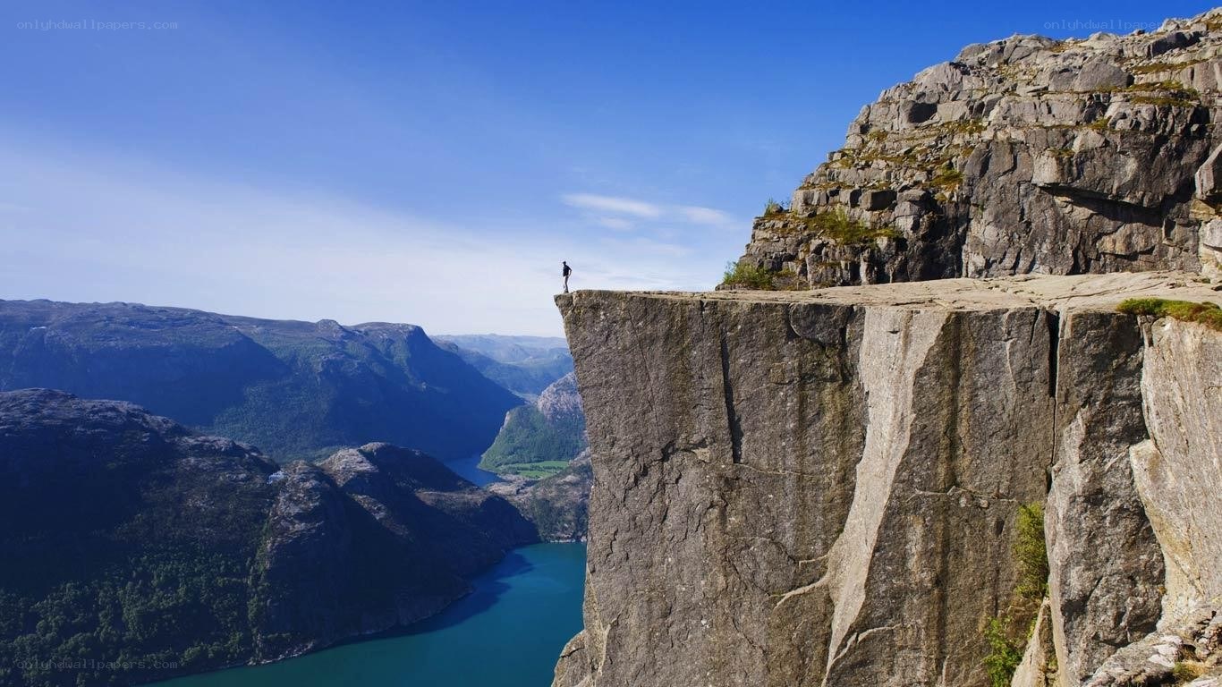 Person on a cliff edge
