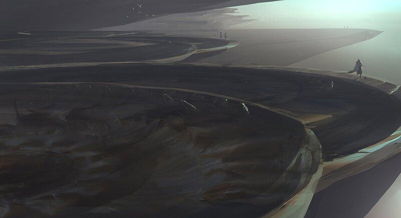 Person on a Cliff Edge — Gray