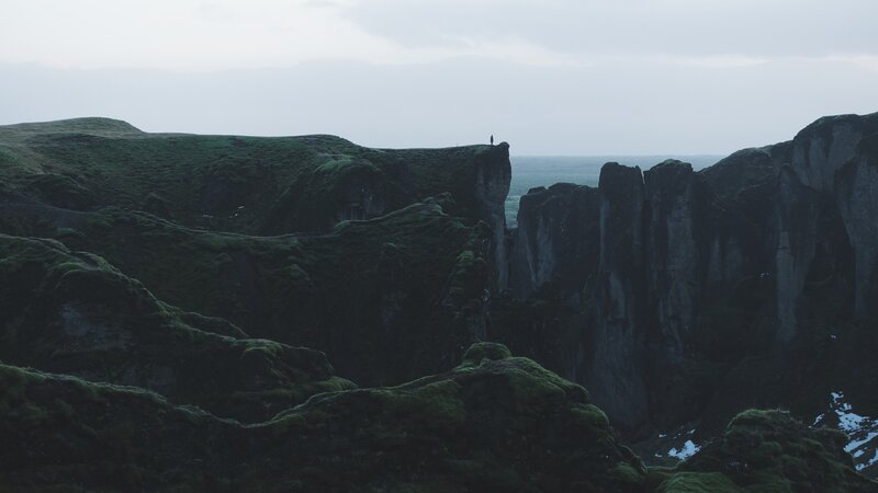 person on a cliff edge