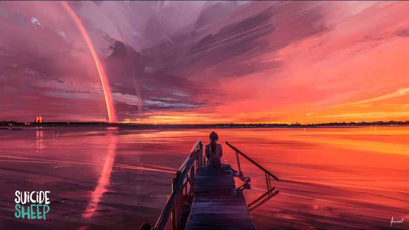 Person on a Dock — Red