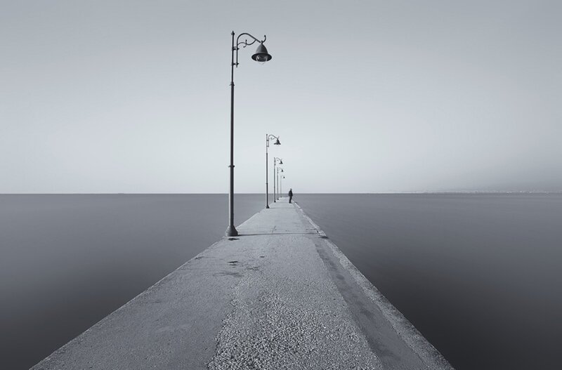 Person on a Pier — Gray