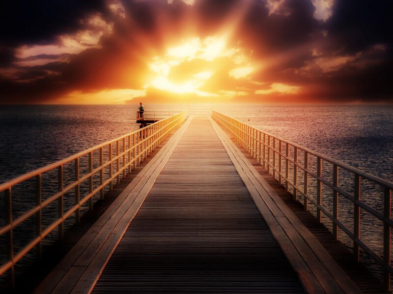 Person on a Pier — Orange