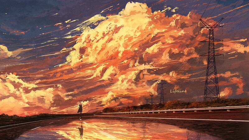 Person on a Road — Orange