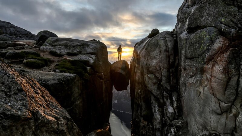 Person on a Rock Formation
