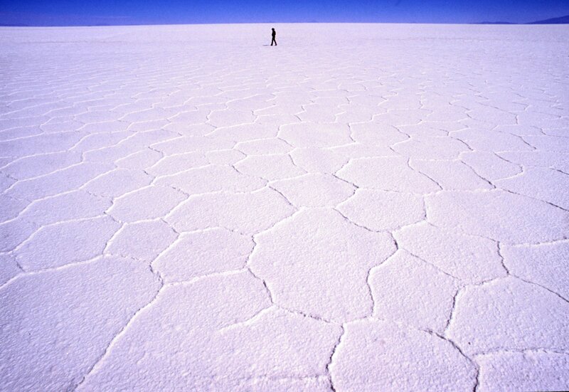 Person on a salt flat