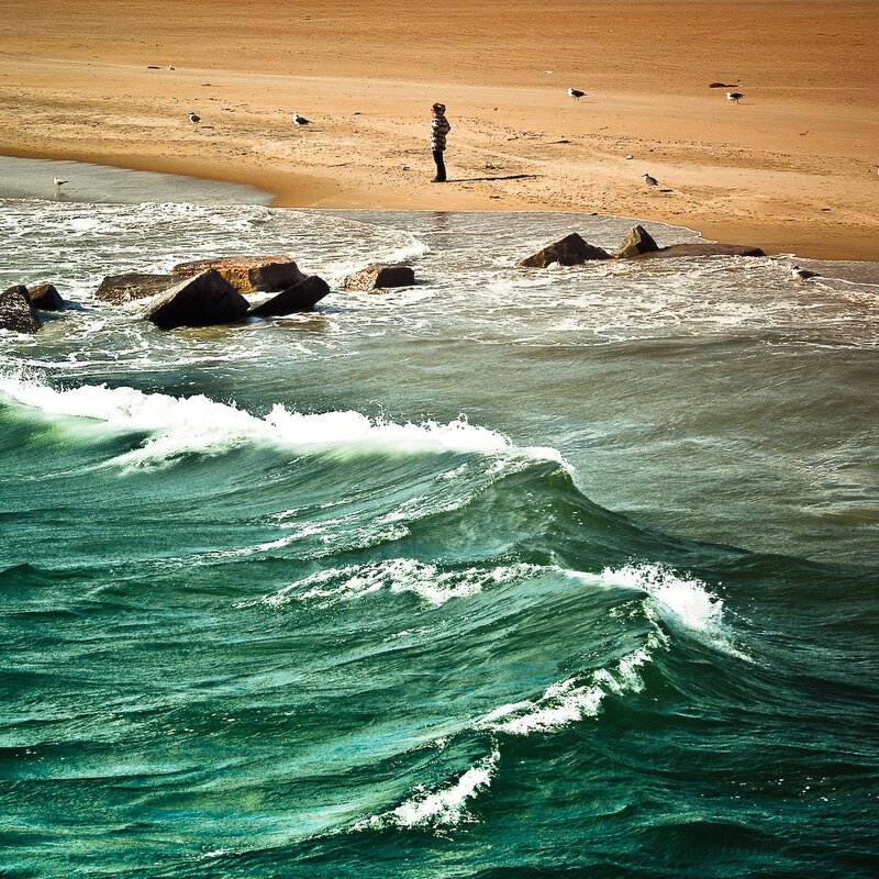 Person on a sandy beach