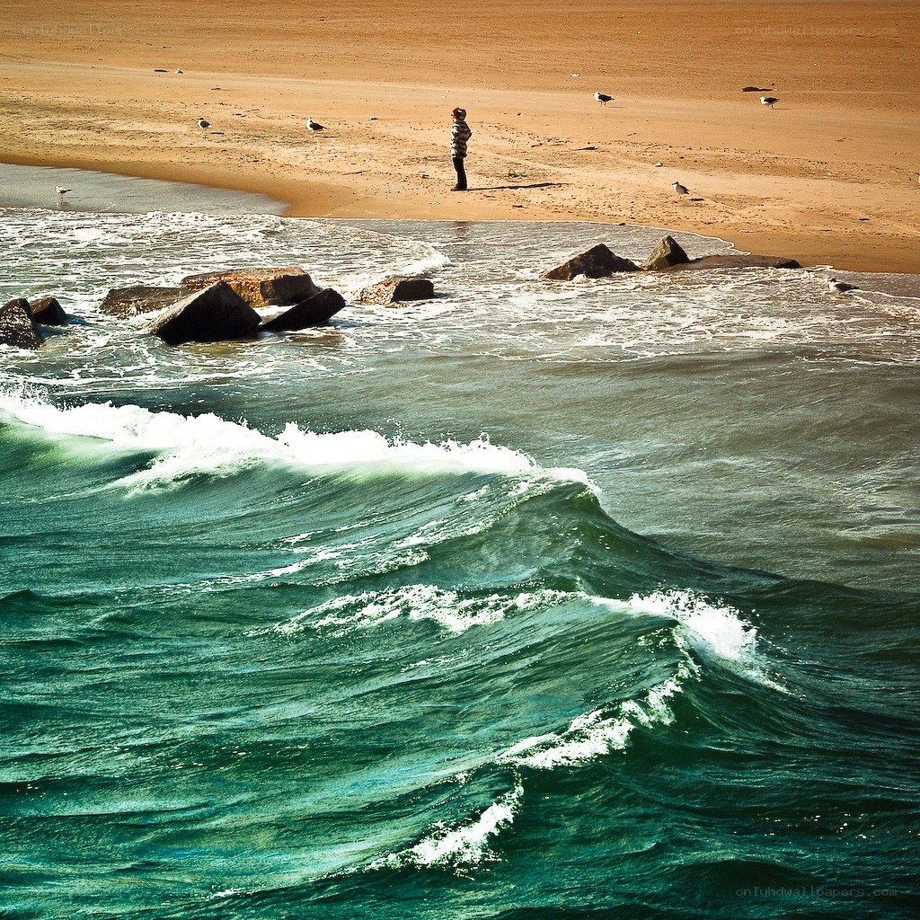 Person on a sandy beach