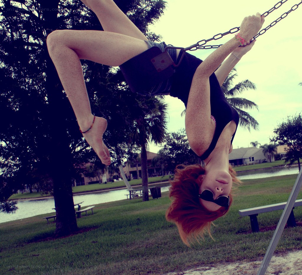 Person on a swing at the park