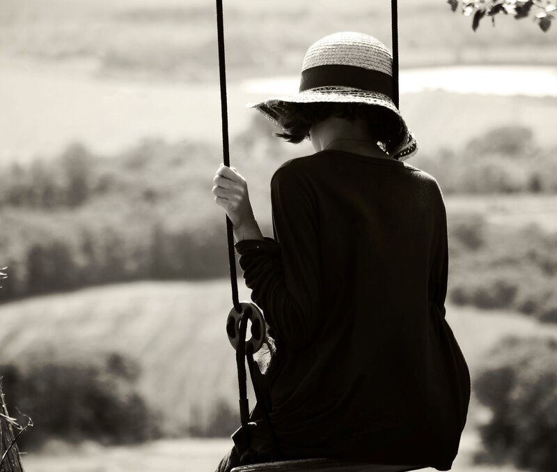 Person on a Swing — Black