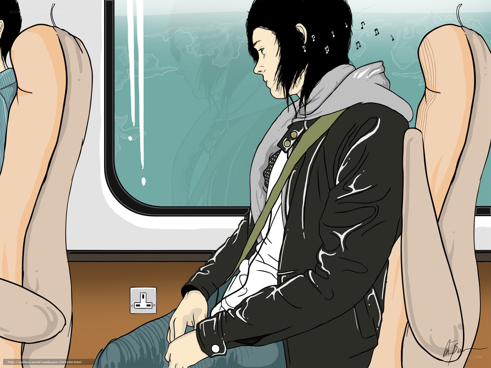 person on a train