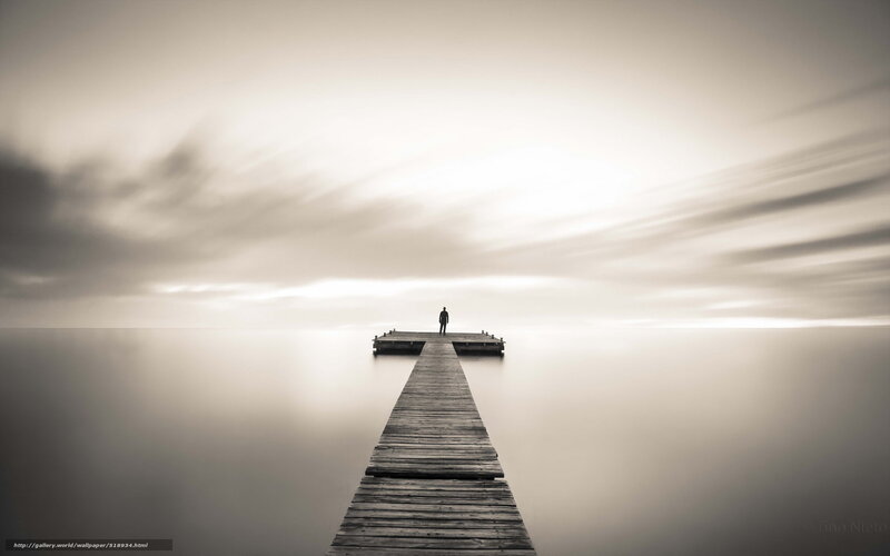 Person on a wooden pier