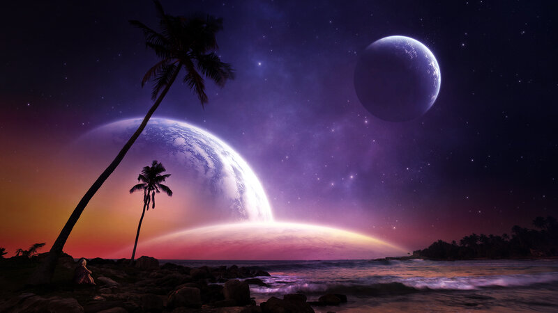 Person on Alien Beach — Purple