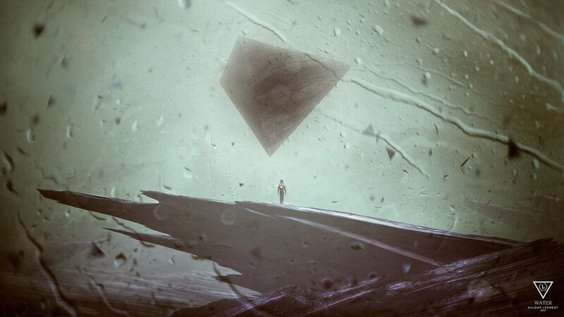 Person on Alien Landscape — Gray