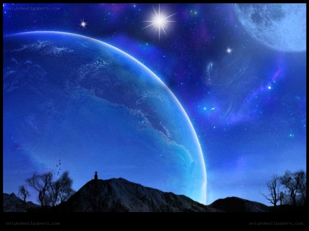 person on alien planet
