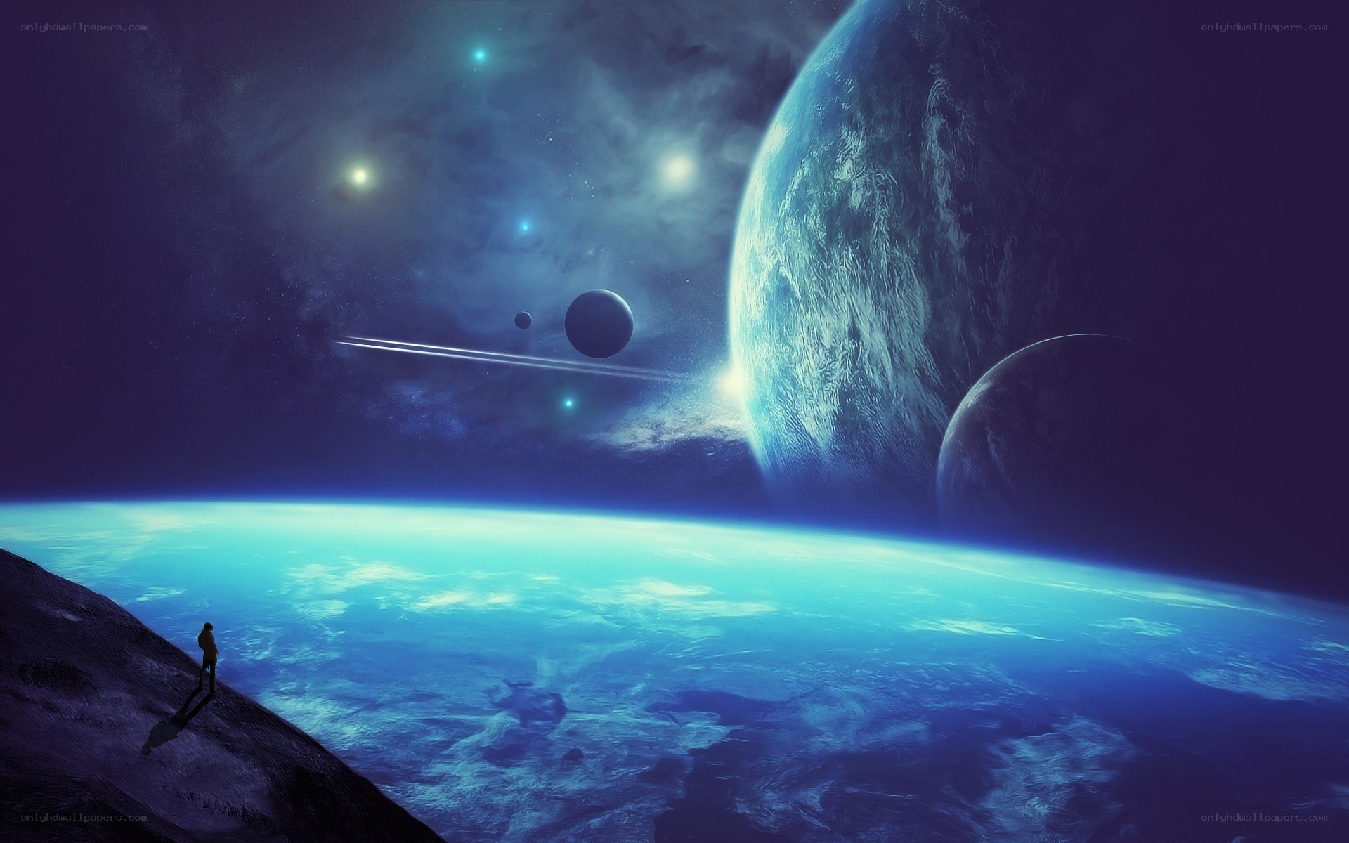 Person on alien planet