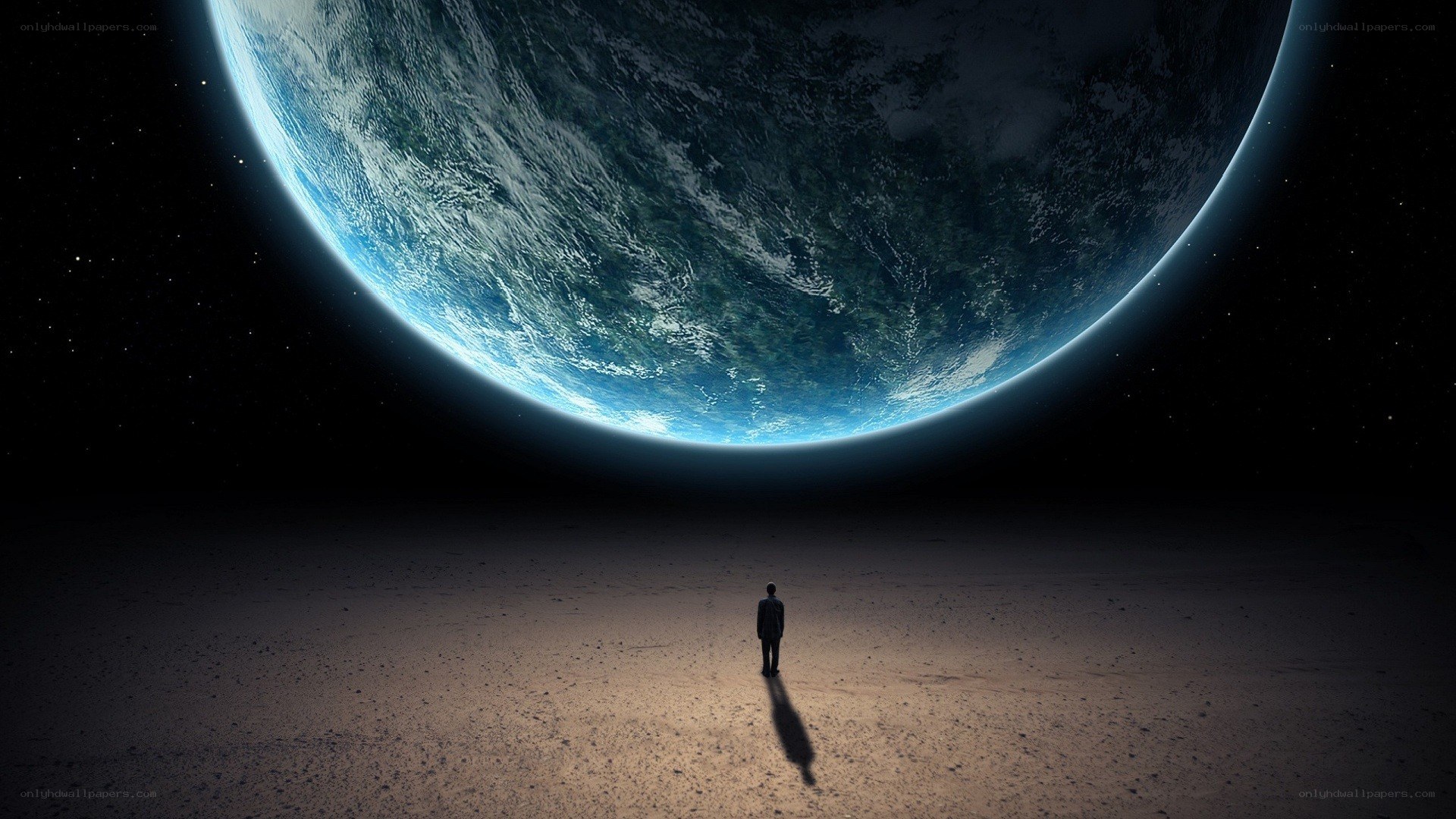 Person on alien planet