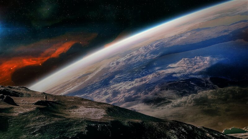 Person on Alien Planet — Blue, Dramatic