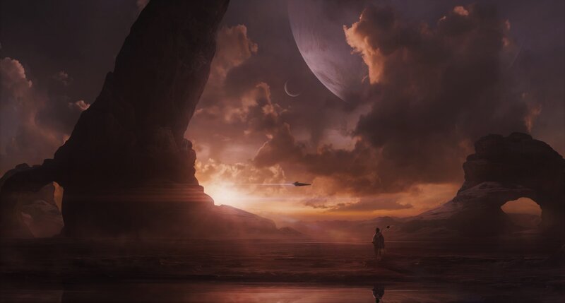 Person on Alien Planet — Orange, Dramatic