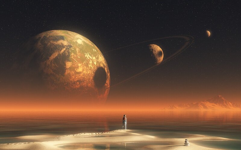 Person on Alien Planet — Orange
