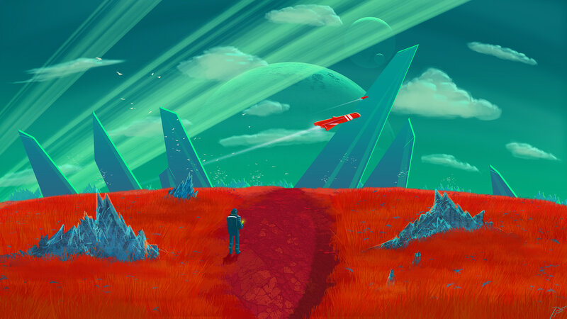 Person on Alien Planet — Red, Dramatic