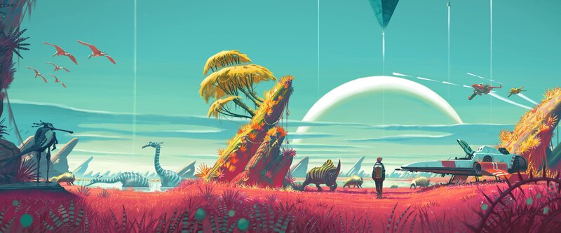 Person on Alien Planet — Red, Serene