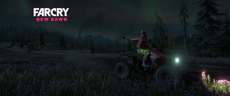 Person on ATV at Night
