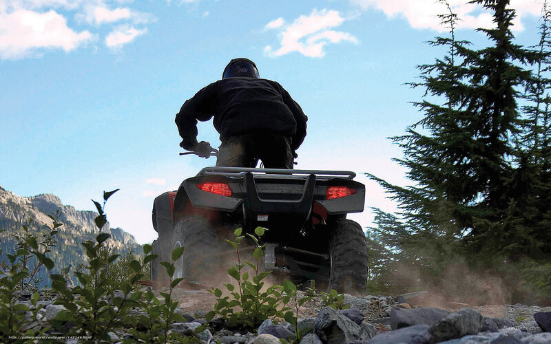 Person on ATV — Blue