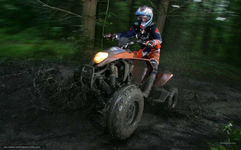 Person on ATV in Mud — Black
