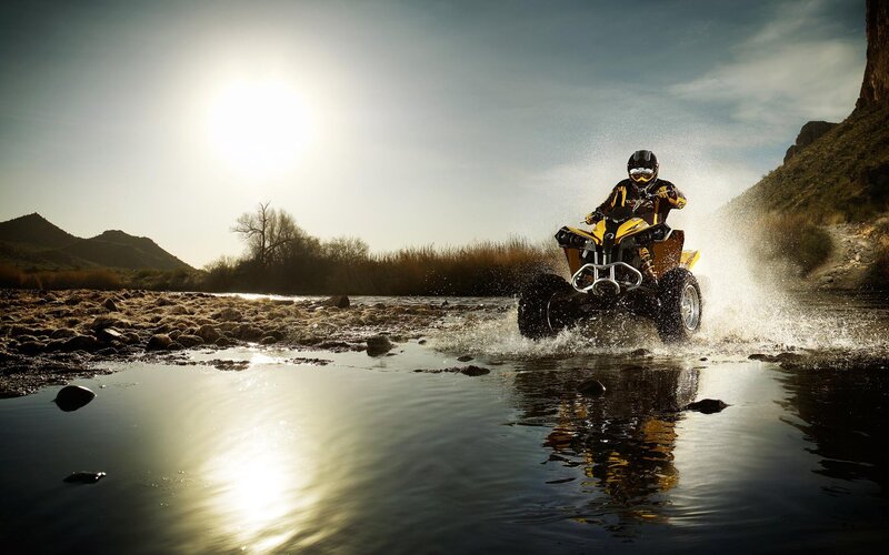 Person on ATV in Water