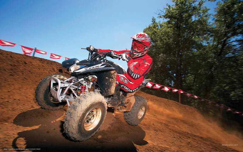 Person on ATV — Red, Dynamic, Afternoon
