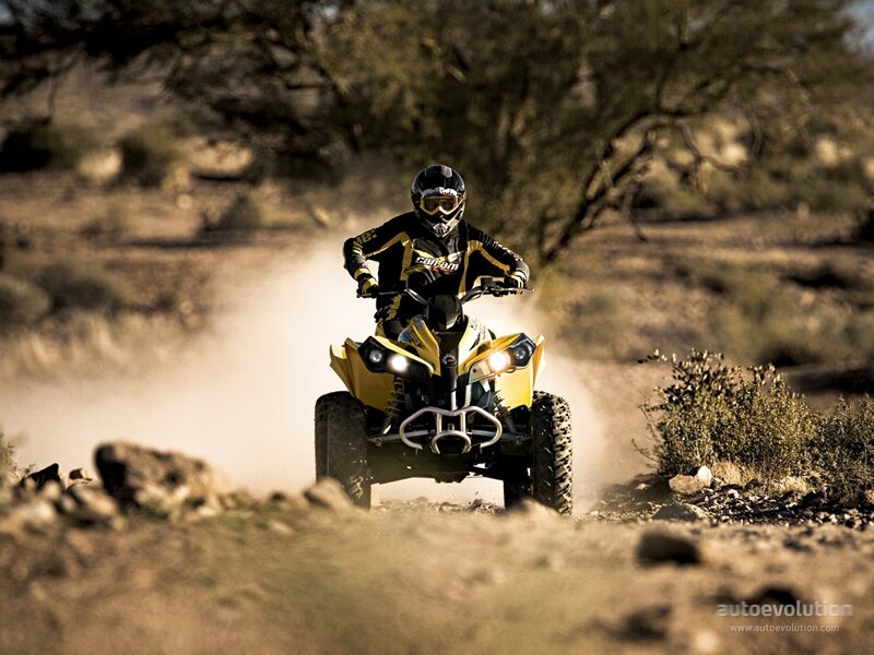 Person on ATV — Yellow, Action, Afternoon