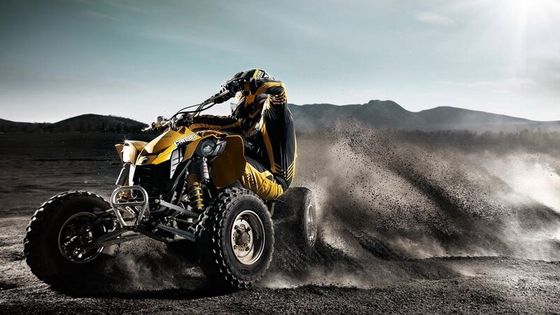 Person on ATV — Yellow, Dynamic, Afternoon