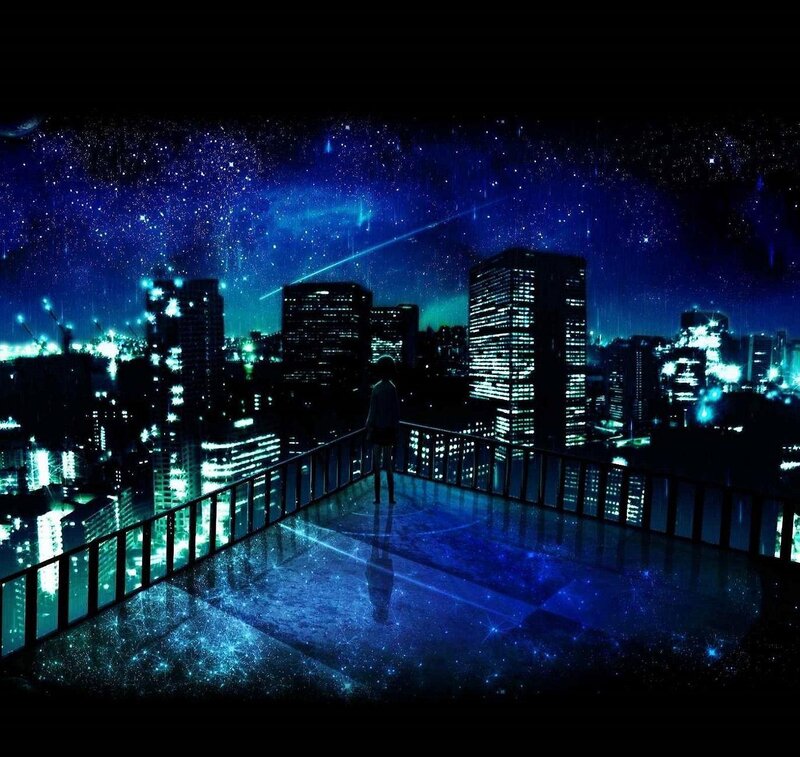 Person on Balcony at Night