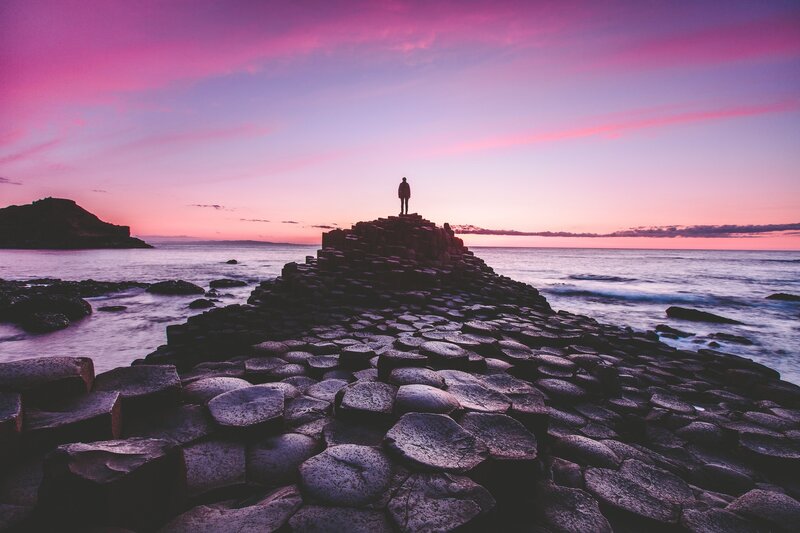 Person on Basalt Columns