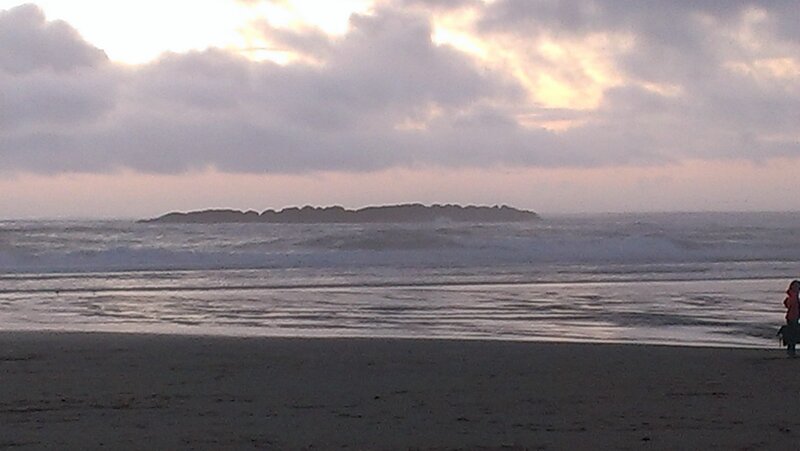 Person on Beach at Dusk — Gray, Dramatic