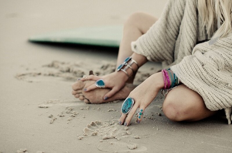 Person on Beach — Beige