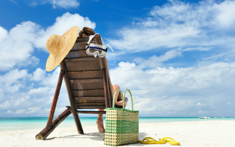 Person on Beach Chair — Blue, Relaxed, Afternoon, Photograph
