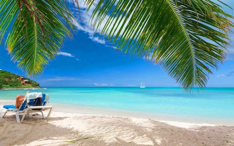 Person on Beach Chair — Blue, Serene